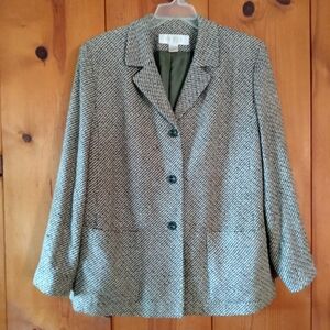 Elana by Tanner Silk Weave Button Front Jacket with Pockets